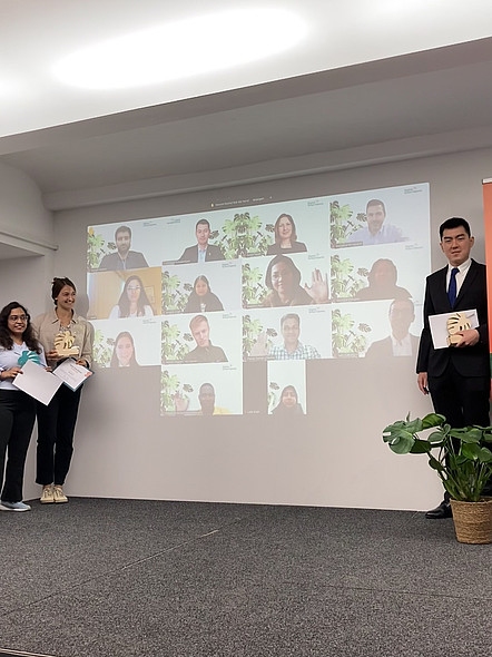 The winners of the award, both onsite and online at the hybrid ceremony. 